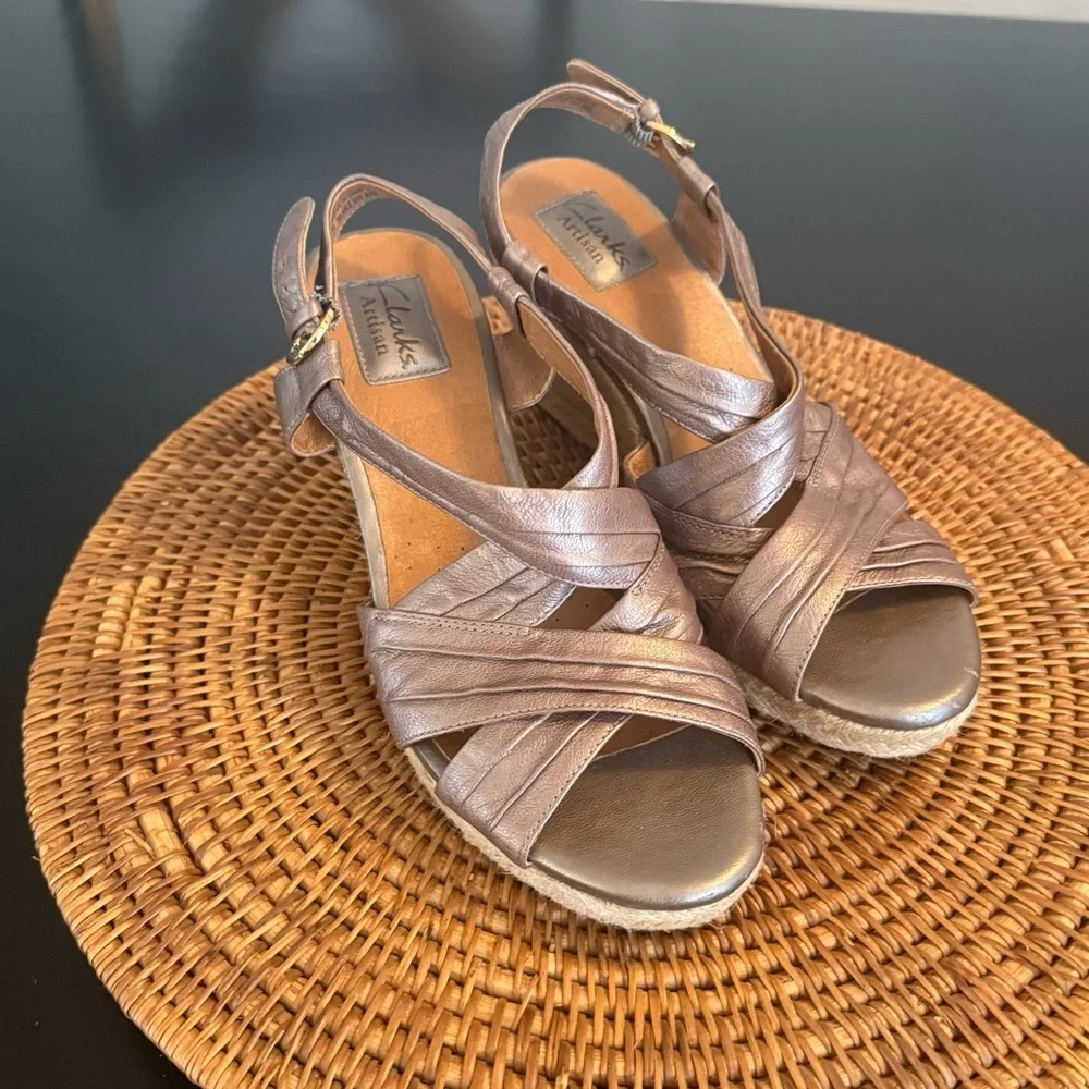 Clarks Bronze‎ Wedge Sandals